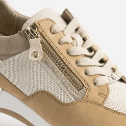 Tennis CAPRICE camel et textile pailleté