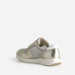 Tennis CAPRICE dorée cuir et mesh