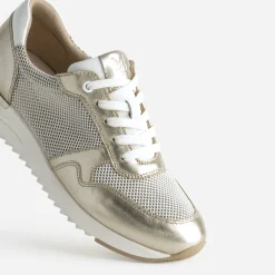 Tennis CAPRICE dorée cuir et mesh