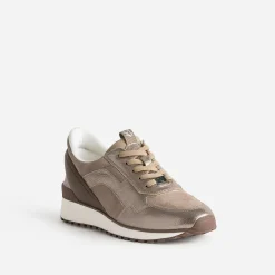 Tennis CAPRICE taupe en cuir