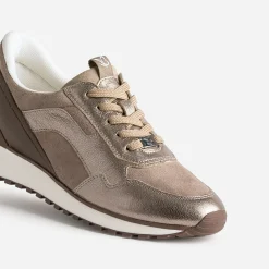 Tennis CAPRICE taupe en cuir