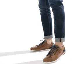 Tennis cognac en cuir