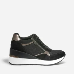 Tennis compensée noire détails bronze