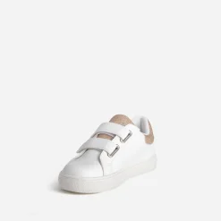 Tennis écrue détails dorés à scratchs