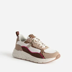 Tennis Dad shoes beige multi-matières