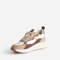 Tennis Dad shoes beige multi-matières