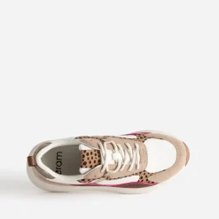 Tennis Dad shoes beige multi-matières