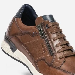 Tennis FLUCHOS marron en cuir avec zip