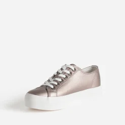 Tennis gris foncé métallisé semelle plateforme