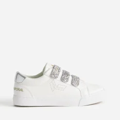 Tennis KAPORAL blanche à scratchs pailletés