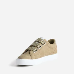 Tennis KAPORAL camel à scratchs pailletés dorées