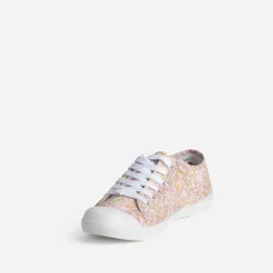 Tennis LE TEMPS DES CERISES blanche toile fleurie