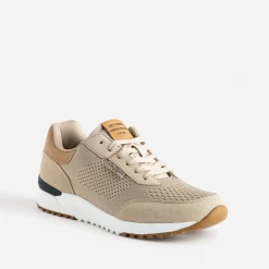 Tennis LEE COOPER beige en mesh détails camel