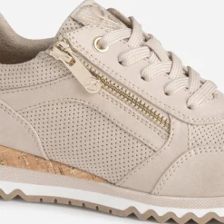 Tennis MARCO TOZZI beige et imprimé python