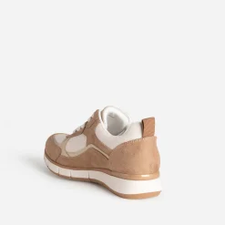 Tennis marron, beige et doré semelle amovible