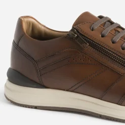 Tennis marron foncé en cuir