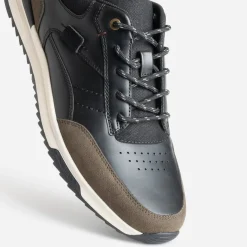 Tennis noire et kaki mix matières