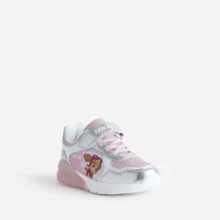 Tennis PAT PATROUILLE rose et argent semelle lumineuse