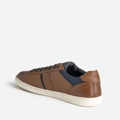 Tennis REDSKINS marron en cuir