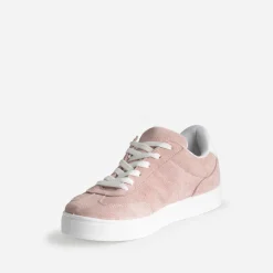Tennis rose cuir velours
