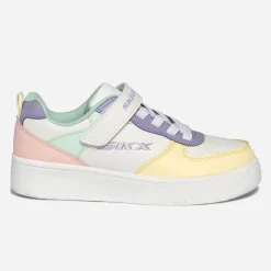 Tennis SKECHERS blanche, jaune, parme, vert, rose