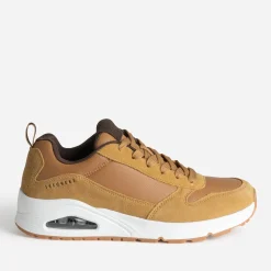 Tennis SKECHERS camel bi-matière