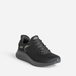 Tennis SKECHERS noire mesh et lacet élastiqué