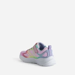 Tennis SKECHERS rose et fluo arc-en-ciel