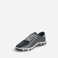 Tennis TBS bleu marine en cuir à semelle bicolore