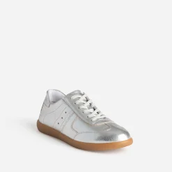 Tennis TEXTO argentée cuir métallisé