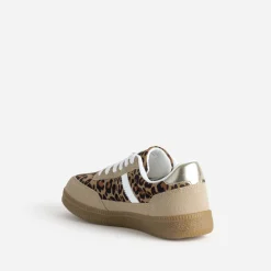 Tennis TEXTO beige et motif léopard