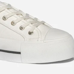 Tennis TEXTO écrue à semelle plateforme éco-conçue