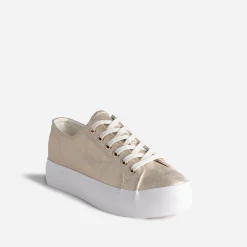 Tennis TEXTO dorée à semelle épaisse