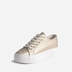 Tennis TEXTO dorée à semelle épaisse
