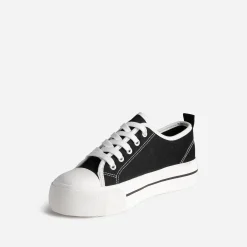 Tennis TEXTO noire éco-conçue à semelle plateforme