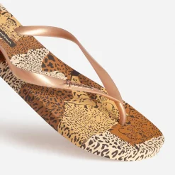 Tong IPANEMA marron imprimé léopards