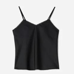 Top TEXTO noir fines bretelles